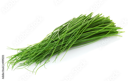 beautiful green onion chives isolated on white © Africa Studio
