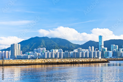 Hong Kong skyline with modern buildings background