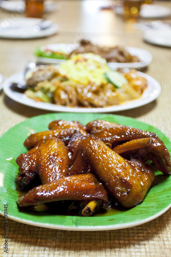 Indonesian style chicken wings with honey sauce