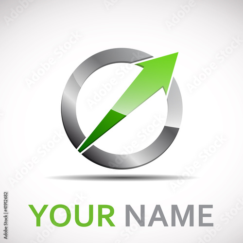 Logo abstract circle with arrow # Vector