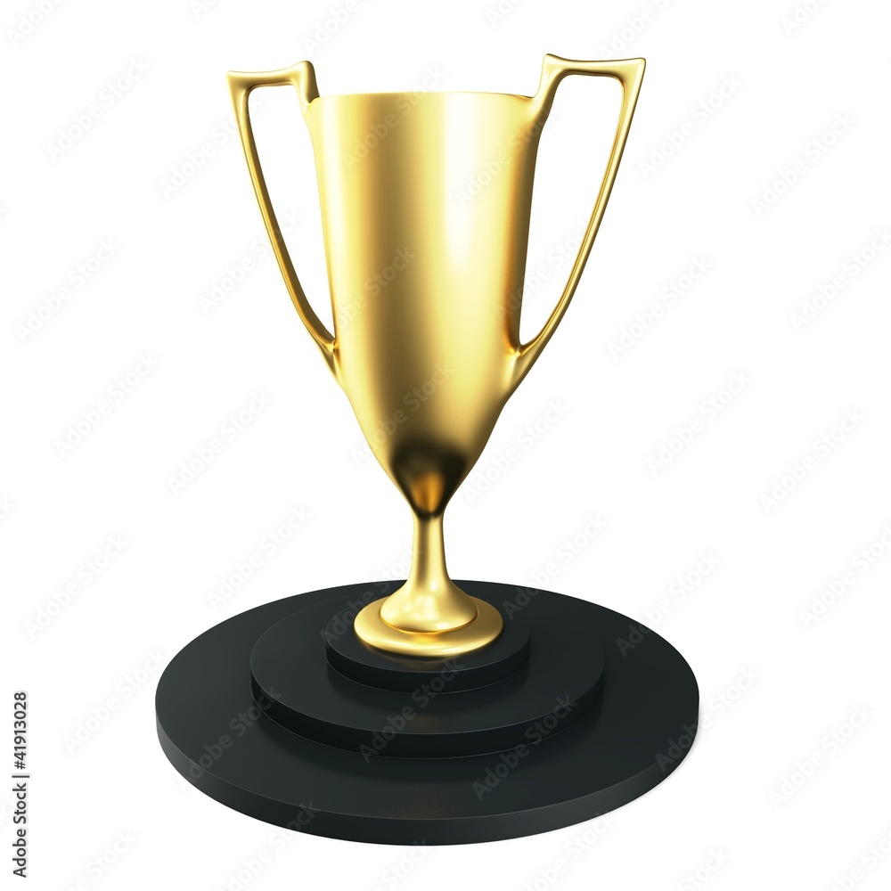 3d Gold cup of the winner with pedestal 3d Gold cup of the winner with pedestal
