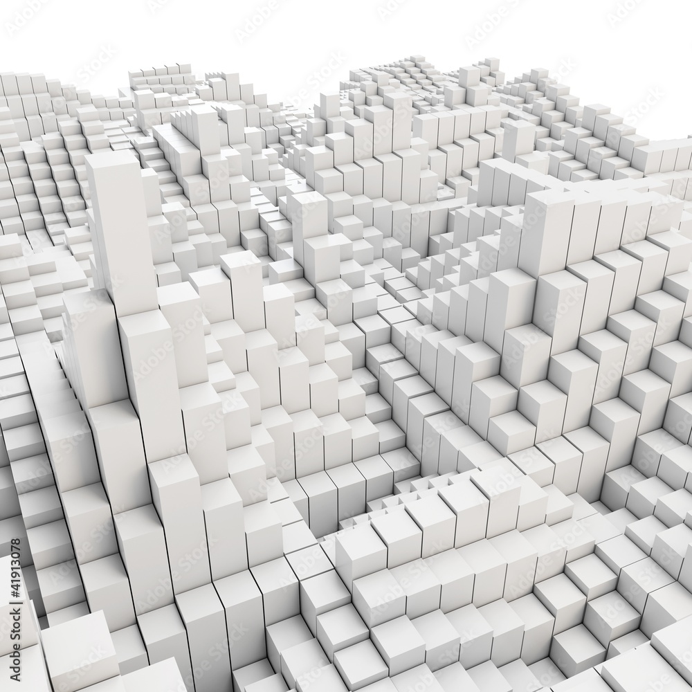 Fototapeta premium 3d abstract smooth white metallic cubes background