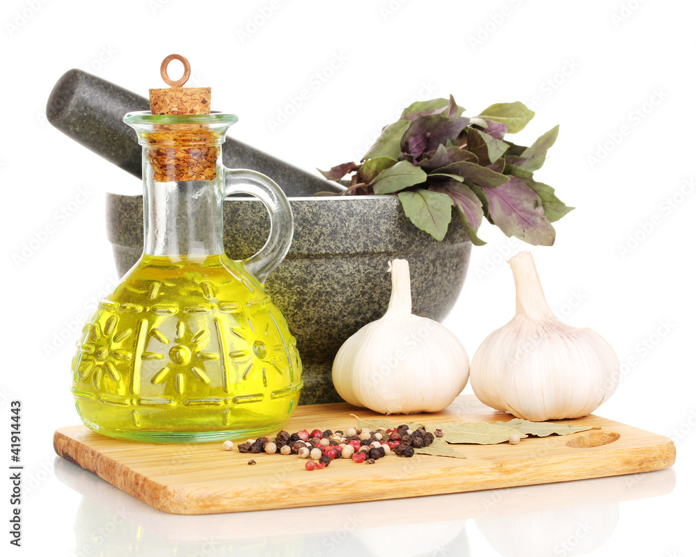 Set of ingredients and spice for cooking isolated on white Set of ingredients and spice for cooking isolated on white