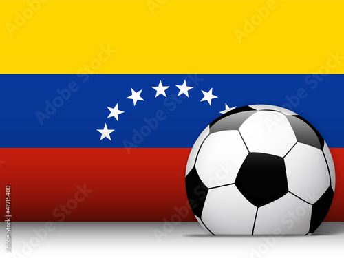 Venezuela Soccer Ball with Flag Background