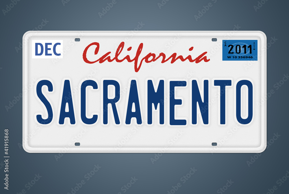 Fototapeta premium Nummernschild CA Sacramento
