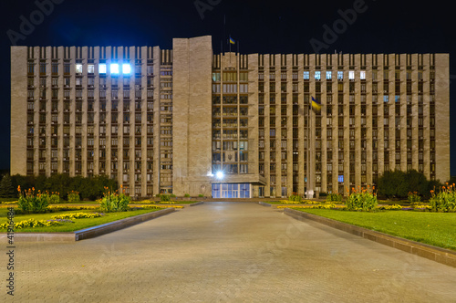 Donetsk, Ukraine, at night photo