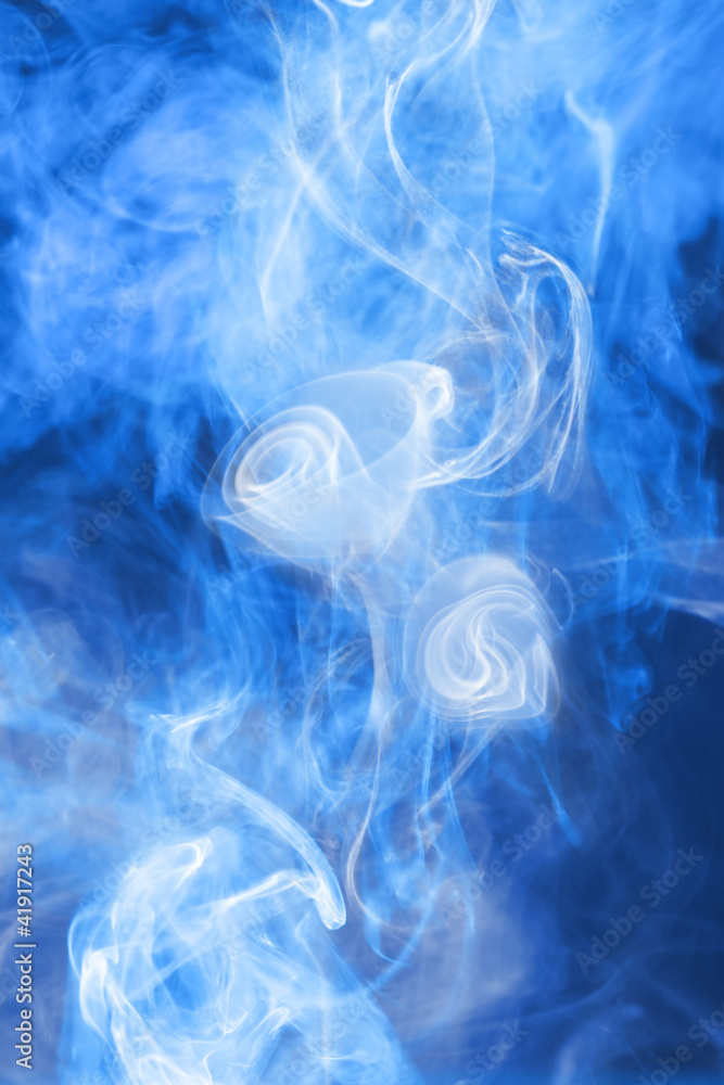 perfect blue smoke flower, abstract background