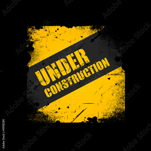 Grunge Under construction texture background, vector