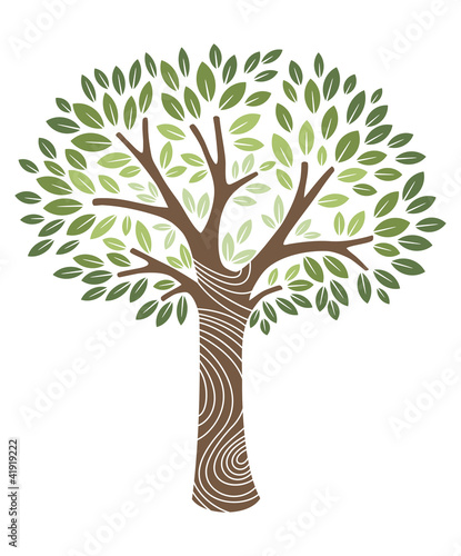 vector illustration of a green leaves tree
