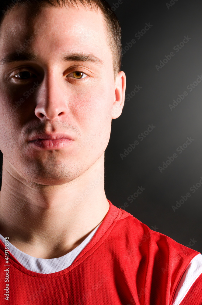 Fototapeta premium soccer player in dark