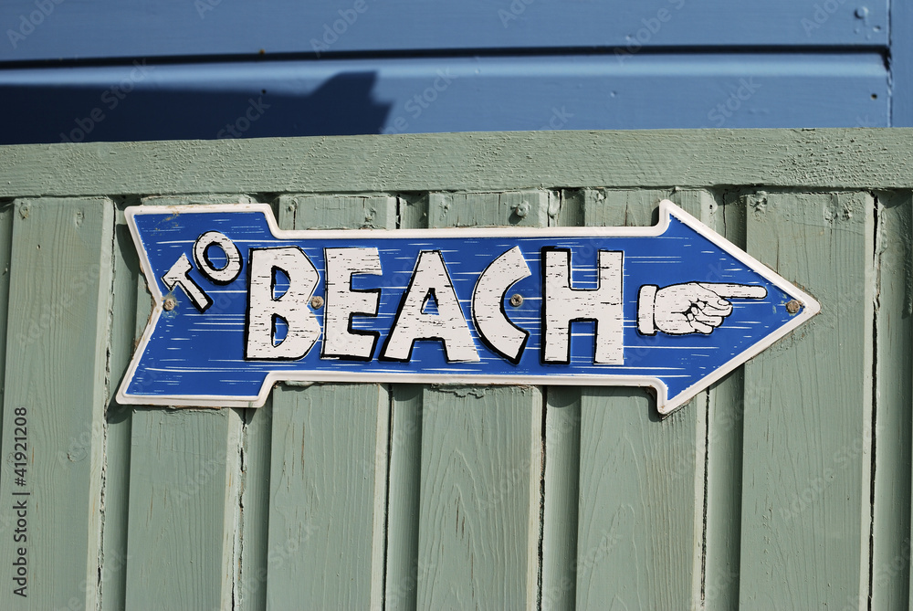 To Beach sign at Ferring. West Sussex. England To Beach sign at Ferring. West Sussex. England