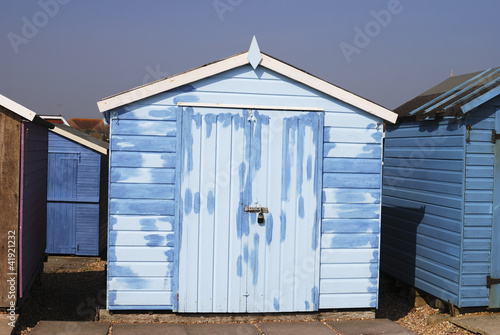 Repainted Beach hut at Ferring. West Sussex. UK © nickos