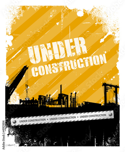 Vintage grunge under construction background. vector