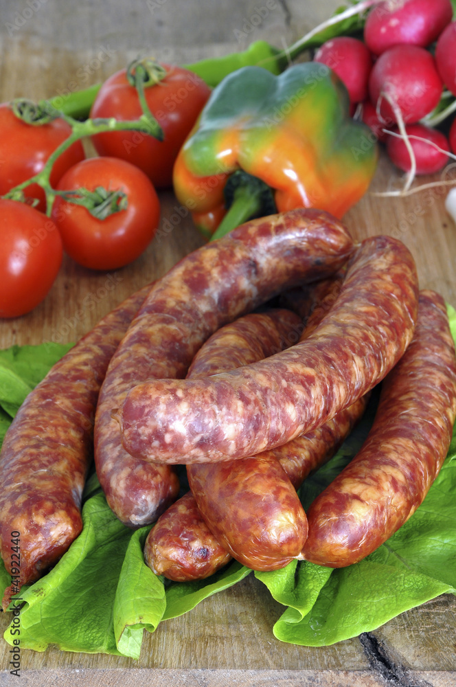 traditional sausages and vegetables traditional sausages and vegetables