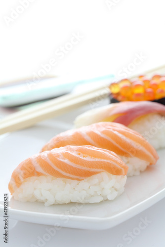 sushi in white background