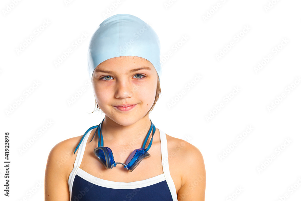 Young swimmer girl