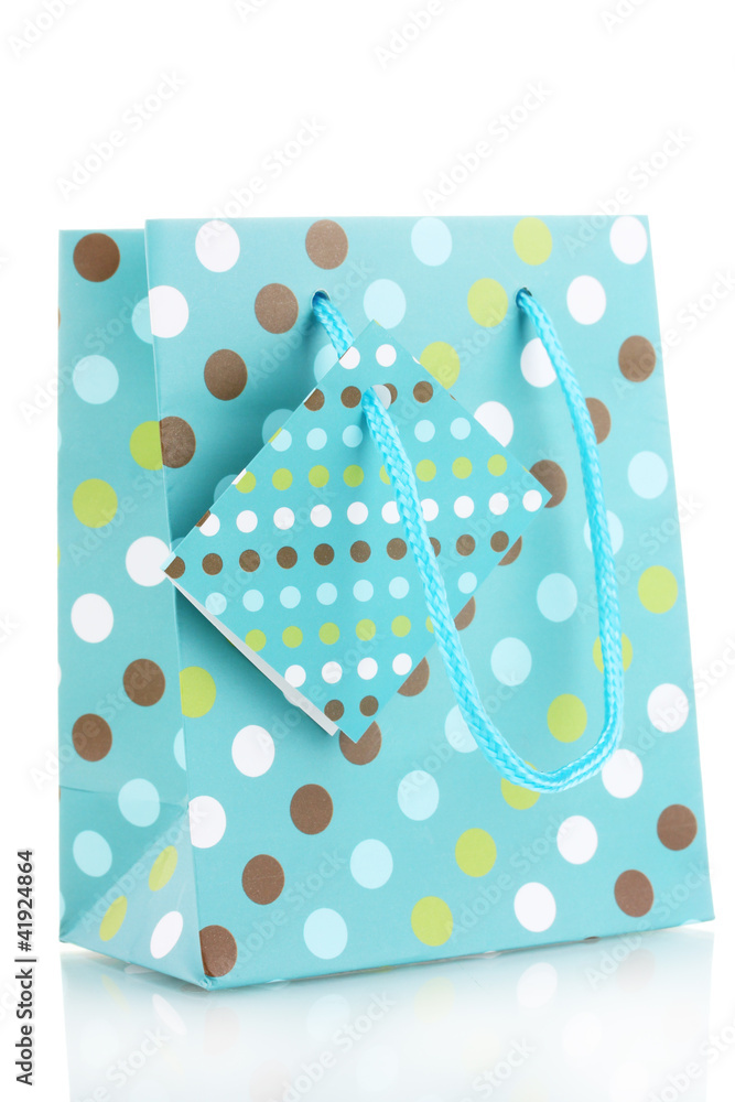 bright gift bag isolated on the white