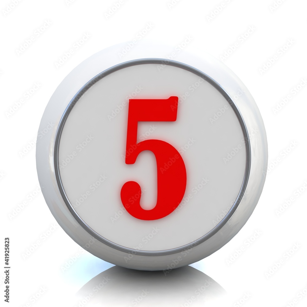 3d button with number