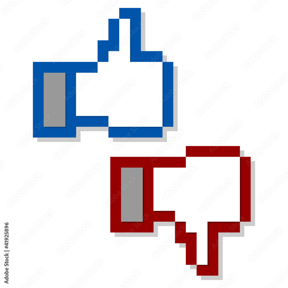 Like and unlike symbols over white background Like and unlike symbols over white background