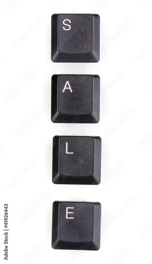 Keyboard keys saying sale isolated on white Keyboard keys saying sale isolated on white