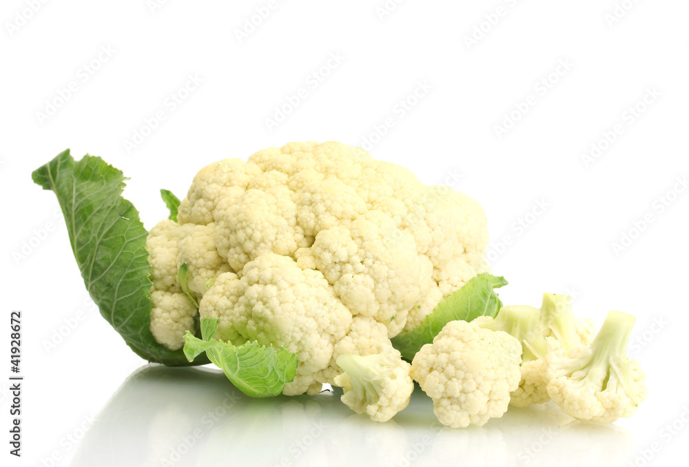 Fresh cauliflower isolated on white Fresh cauliflower isolated on white