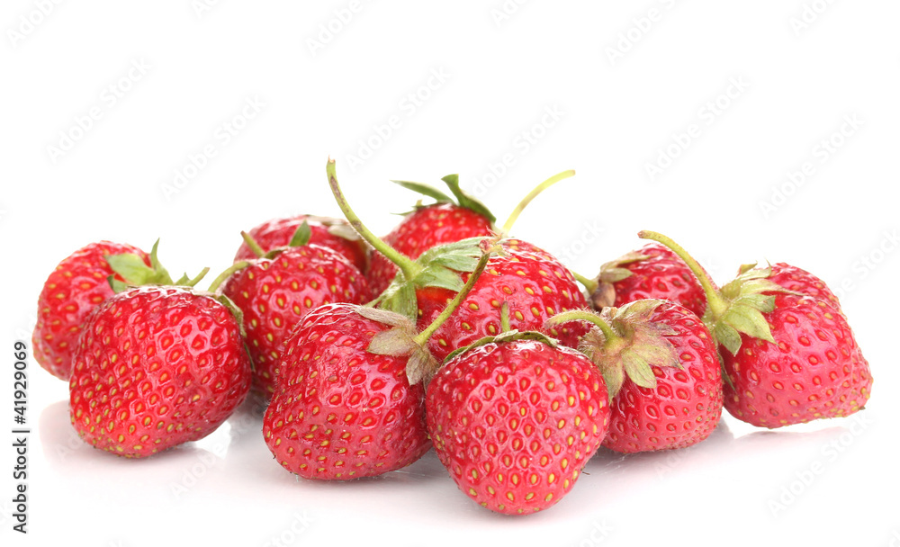 Sweet ripe strawberries isolated on white Sweet ripe strawberries isolated on white