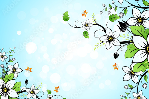 Leaves and flowers