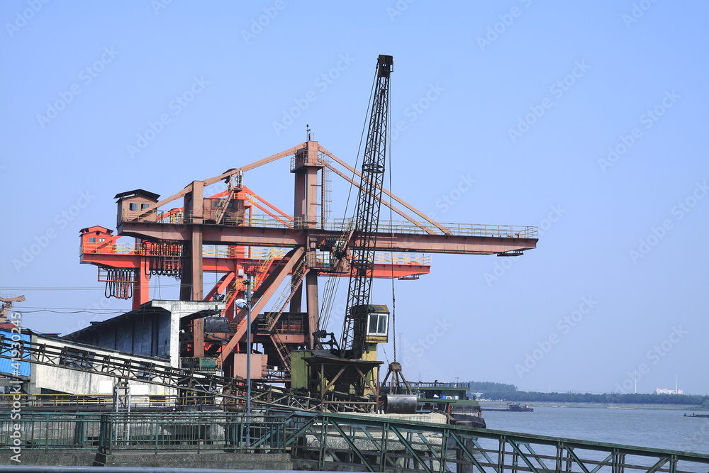 The Working port crane