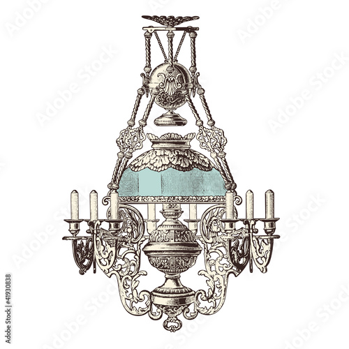 elegant chandelier with glass shade