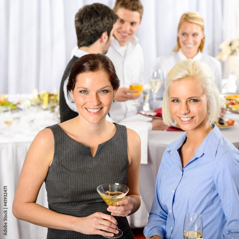 Business people at catering buffet company event Business people at catering buffet company event