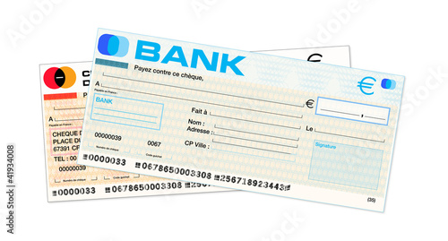 chèques de banque, chèque