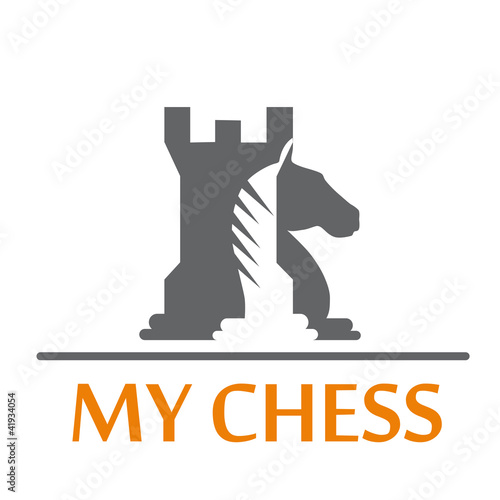 Logo tower and horse of chess # Vector