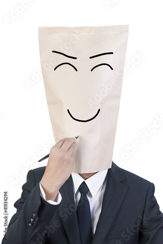 Businessman cover head