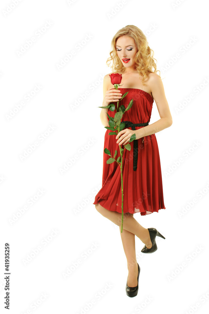 Valentine girl with rose