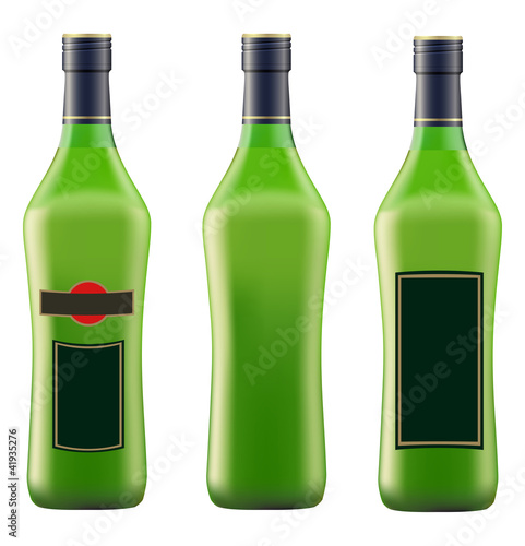 green bottle of vermouth martini