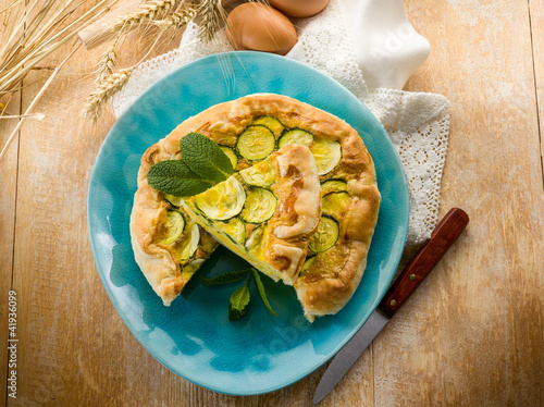 quiche with eggs and zucchinis