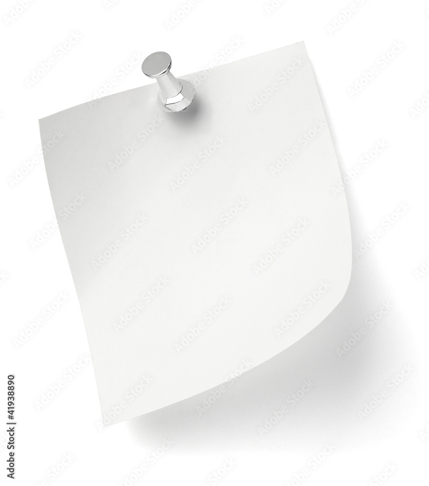 push pin and note paper office business