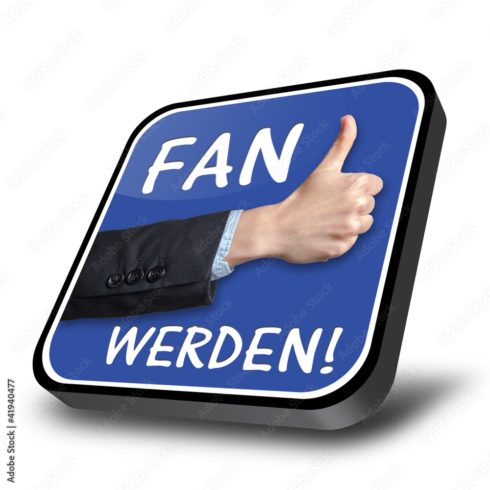 Fan werden - 3D button Fan werden - 3D button