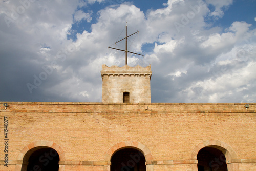 View of Montjuïc Castle, military fortress, Barcelona Spain photo