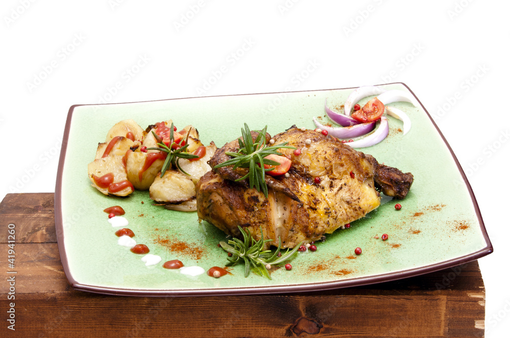 roast chicken with patatoes roast chicken with patatoes