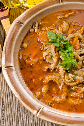 Polish traditional tripe soup