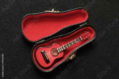 miniature red guitar