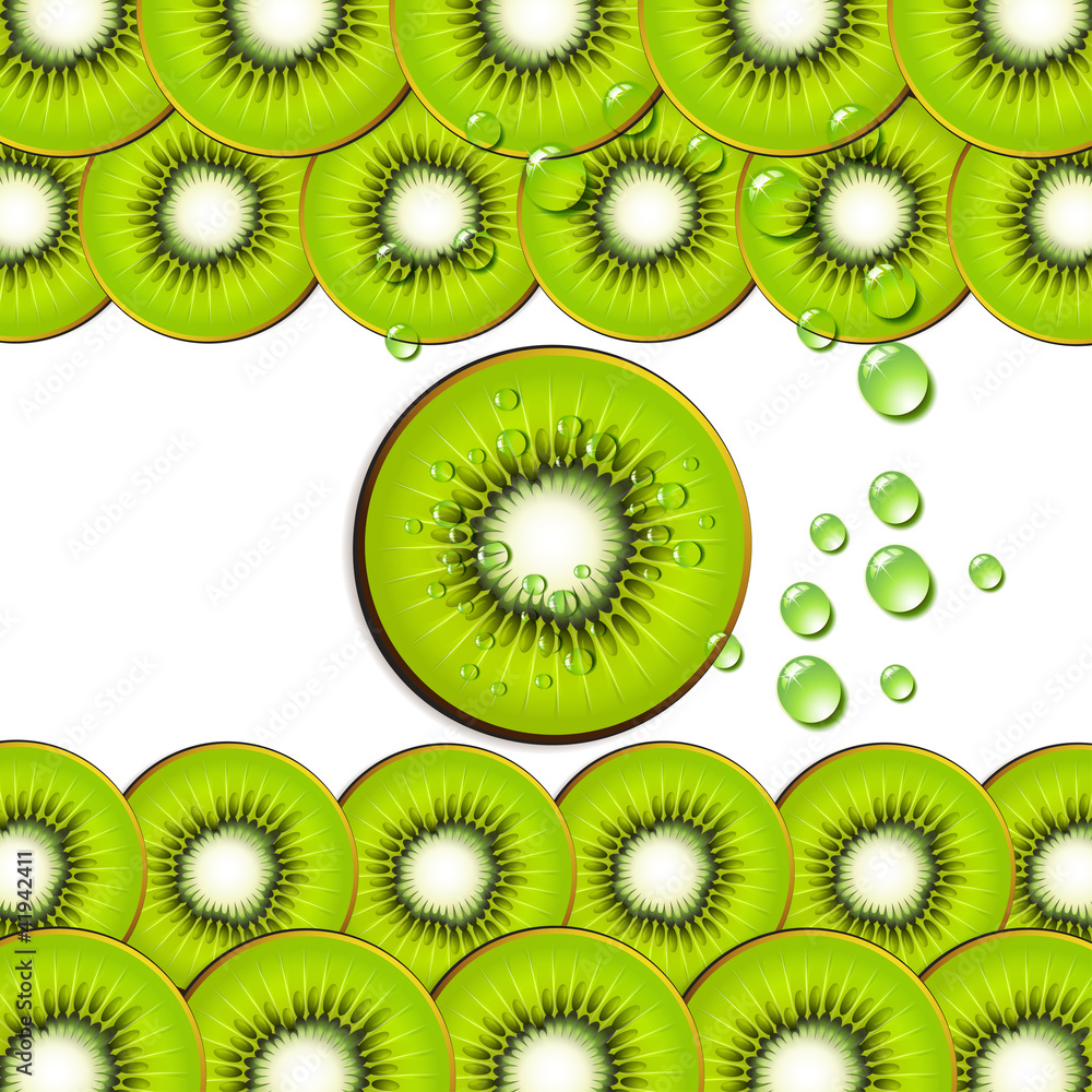 Fototapeta premium Background with kiwi slice