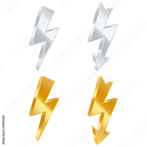 Lightning bolt icons. Vector illustration