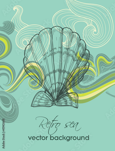 Retro sea background