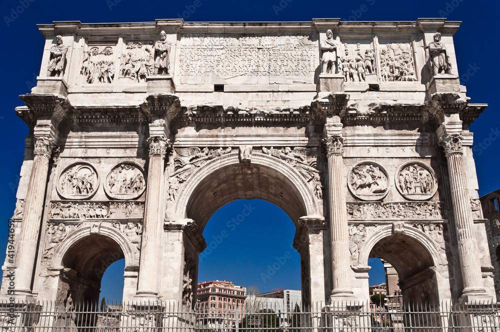 Constantin gate in rome front view Constantin gate in rome front view