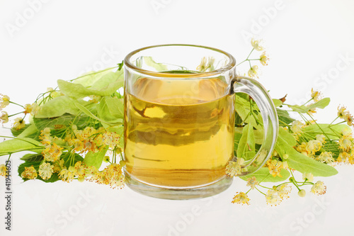 Cup of tea with linden-tree flowers