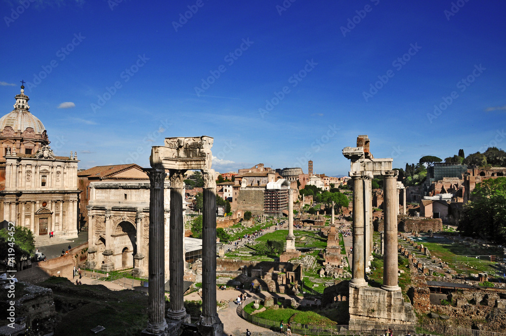 Roma, Fori Imperiali dal Campidoglio - arco di Settimio Severo