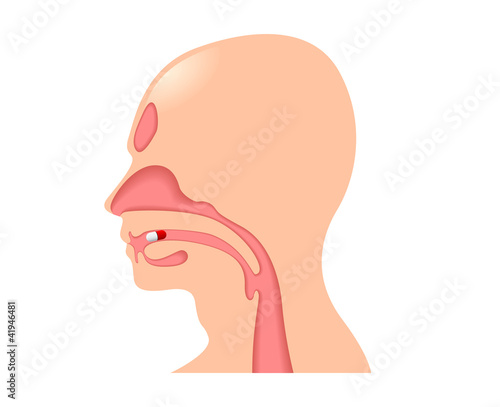 silhouette of a man's head who take the pill