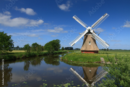 Fototapeta Windmill in Dutch polder